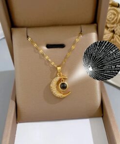 Moon Necklace Gold Color